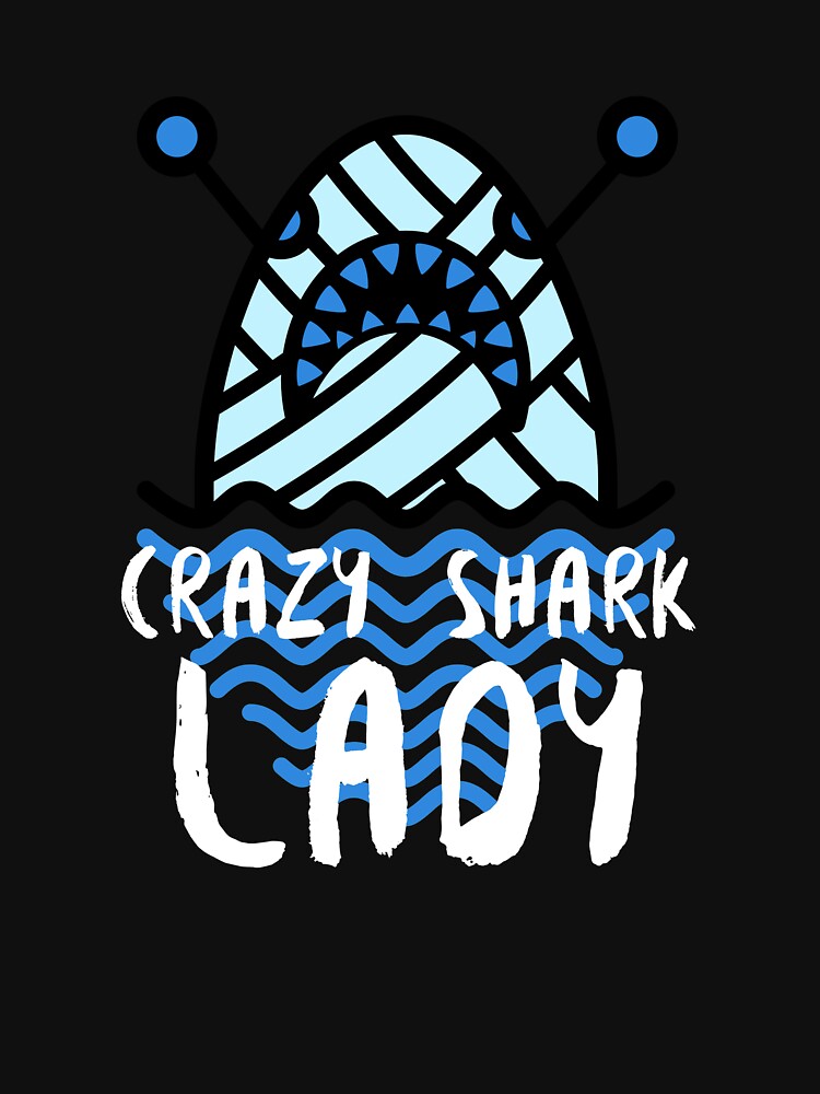 Crazy Shark Lady Knitting by jacks-tees