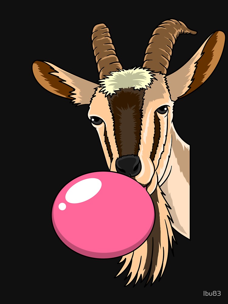 funny goat with bubble gum by Ibu83