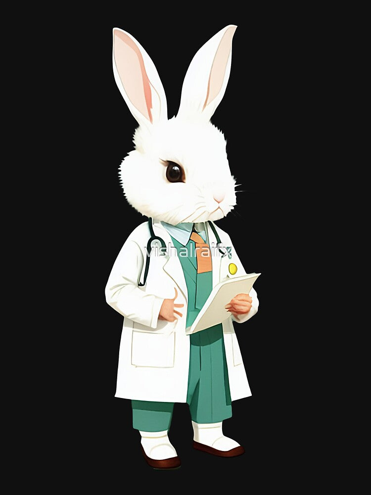 Cute baby doctor rabbit illustration 3 by vishalraifx