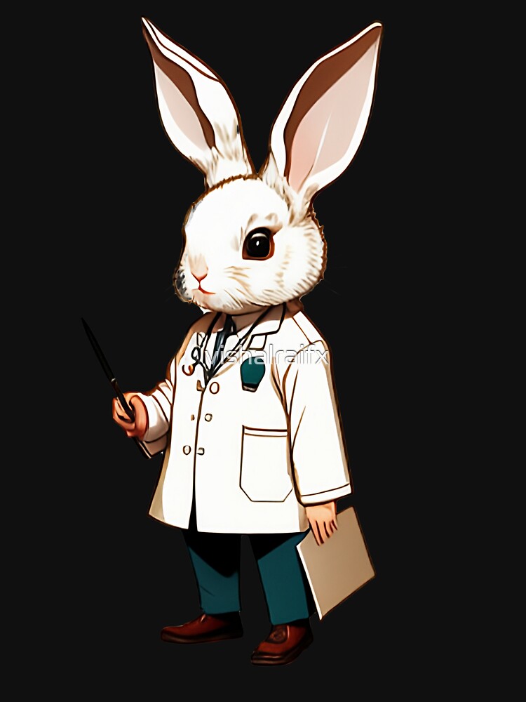 Cute baby doctor rabbit illustration 2 by vishalraifx