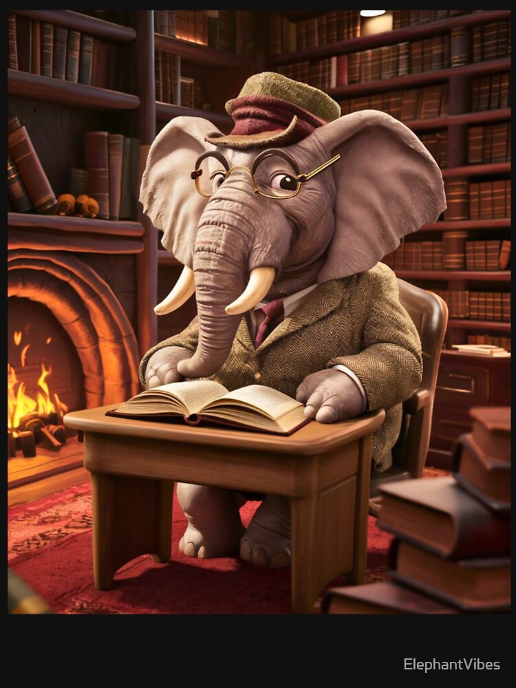 Elephant Portrait. elephant with glasses, elephant character by ElephantVibes