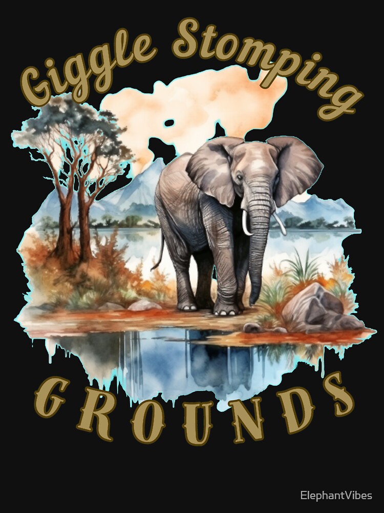 Giggle Stomping Grounds. elephant portrait by ElephantVibes