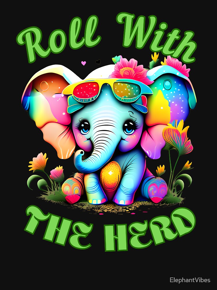 Roll With The Herd Flower elephant by ElephantVibes