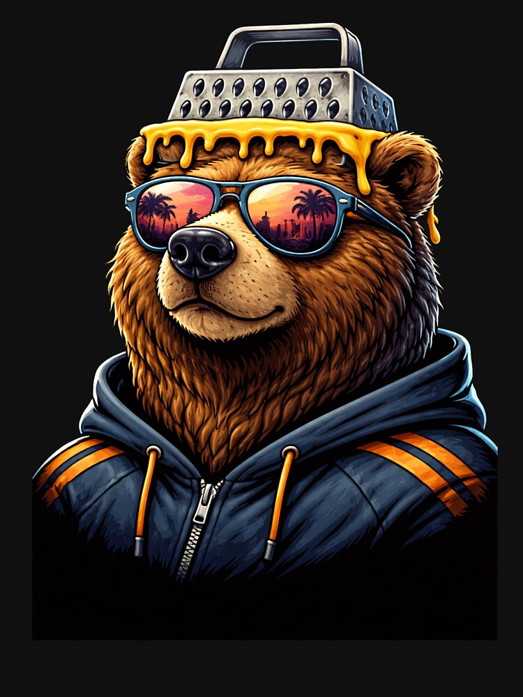 Grateful Bear Grated Cheese Hipster Humor by SofenArt