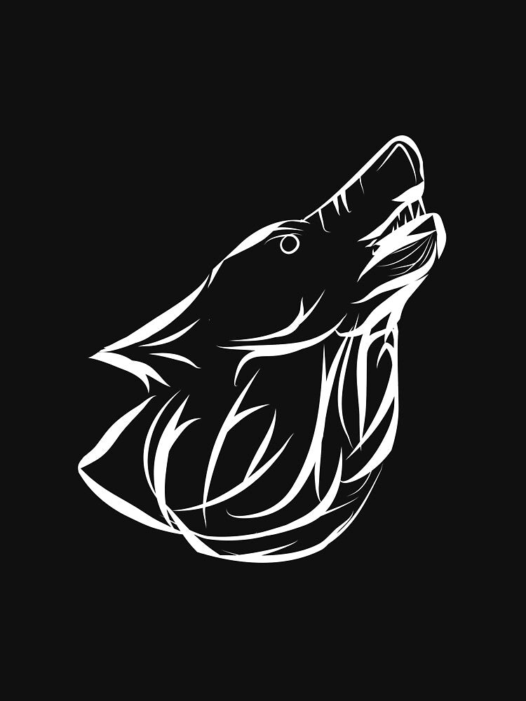 Tribal Howling Wolf White by faishalwira