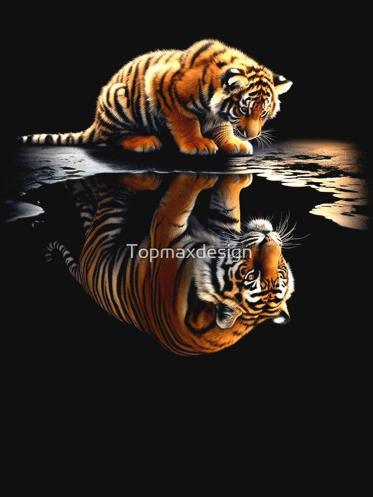 Tiger Reflection In The Mirror by Topmaxdesign