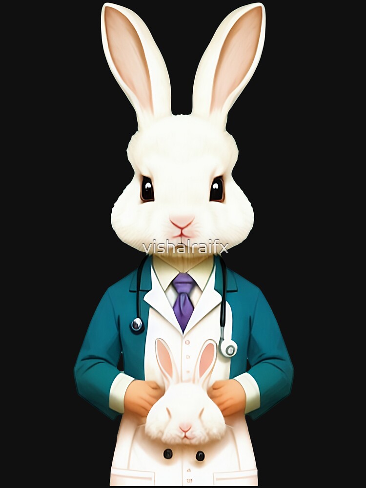Cute baby doctor rabbit illustration 22 by vishalraifx