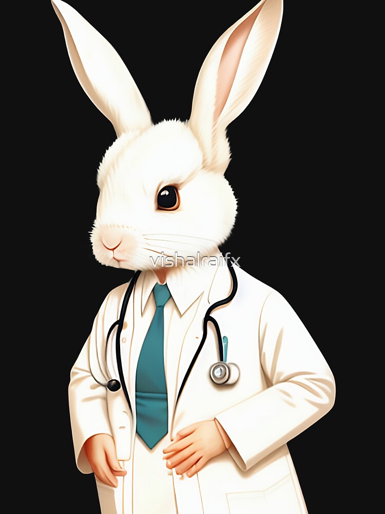 Cute baby doctor rabbit illustration 12 by vishalraifx