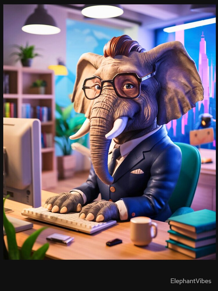 Elephant Portrait. elephant in suit by ElephantVibes