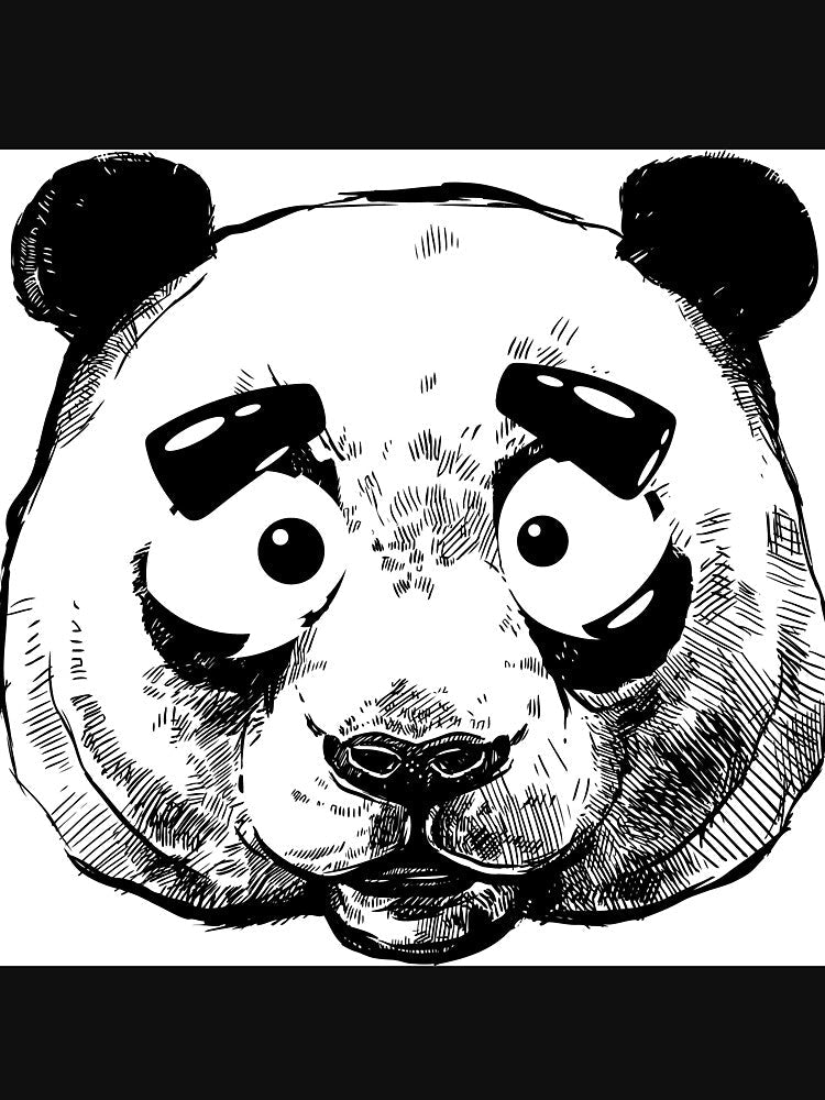 sad black and white panda for all who love panda T-shirt by MeDizayner
