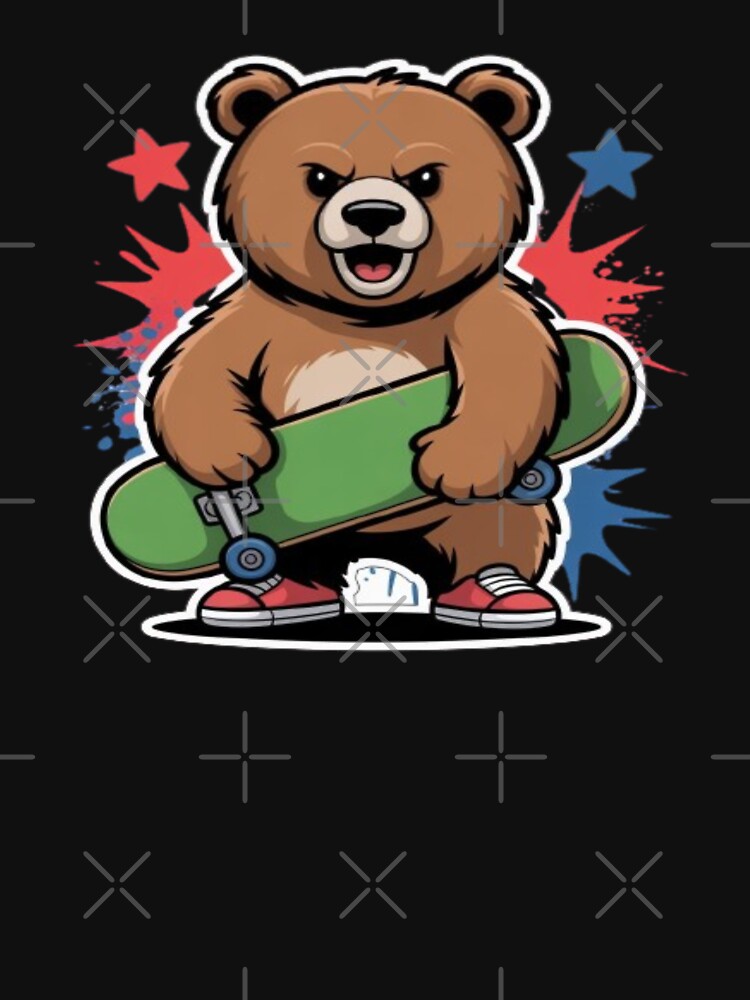 Cool Skater Bear - Cute Skateboard Animal Art by DailySparks