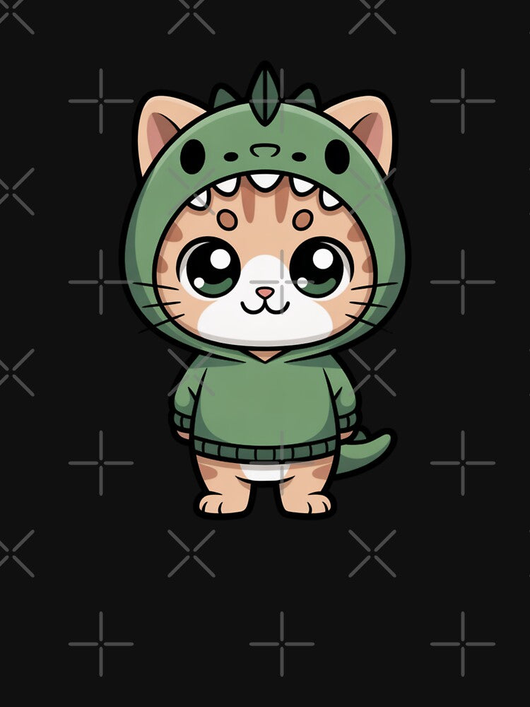 Copy of Copy of Dinosaur Cat Costume Shirt, Cute Cat in Dinosaur Hoodie, Cat Dinosaur Design by khadija19art