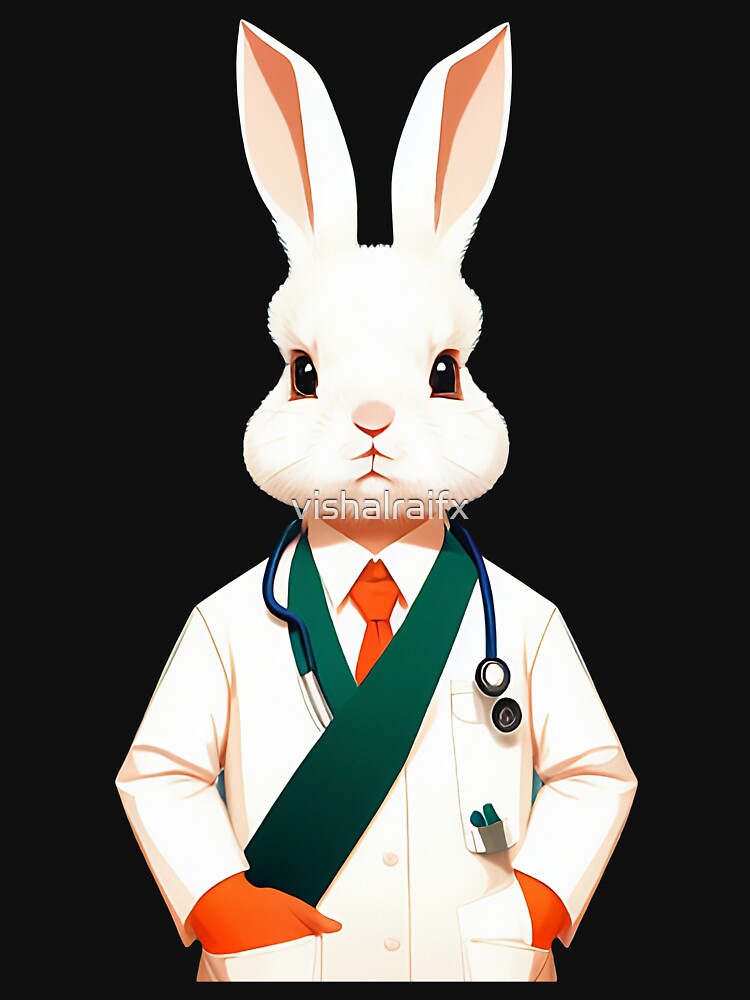 Cute baby doctor rabbit illustration 14 by vishalraifx