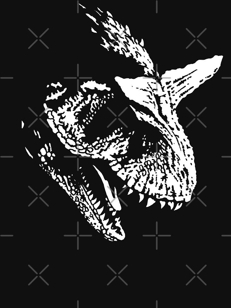Carnotaurus Roaring Dinosaur Black & White by Woman's Intimacy