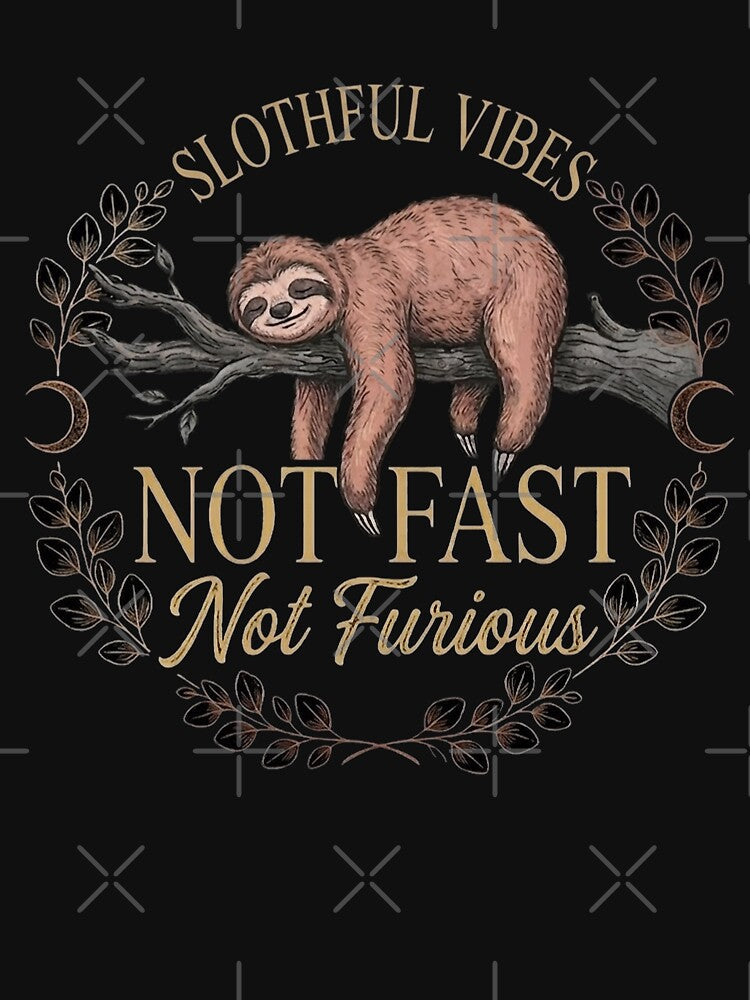 Slothful Vibes Not Fast Not Furious Cute Sloth Hanging Lazy Chill by PixelQ
