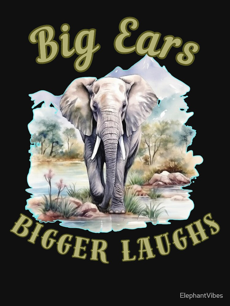 Big Ears, Bigger Laughs. elephant face by ElephantVibes