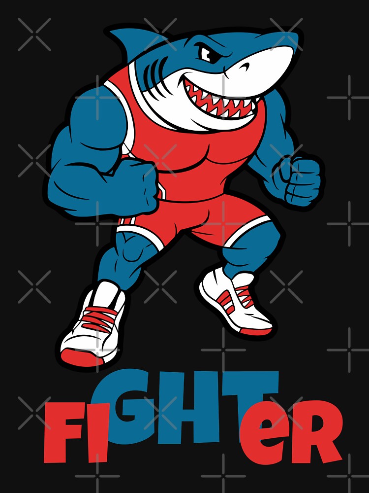 Muscle Shark Fighter – Fierce Boxing Cartoon Design by Karim-Karem