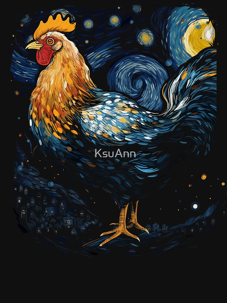 Starry Night Farm Chicken Gifts Funny Chicken by KsuAnn