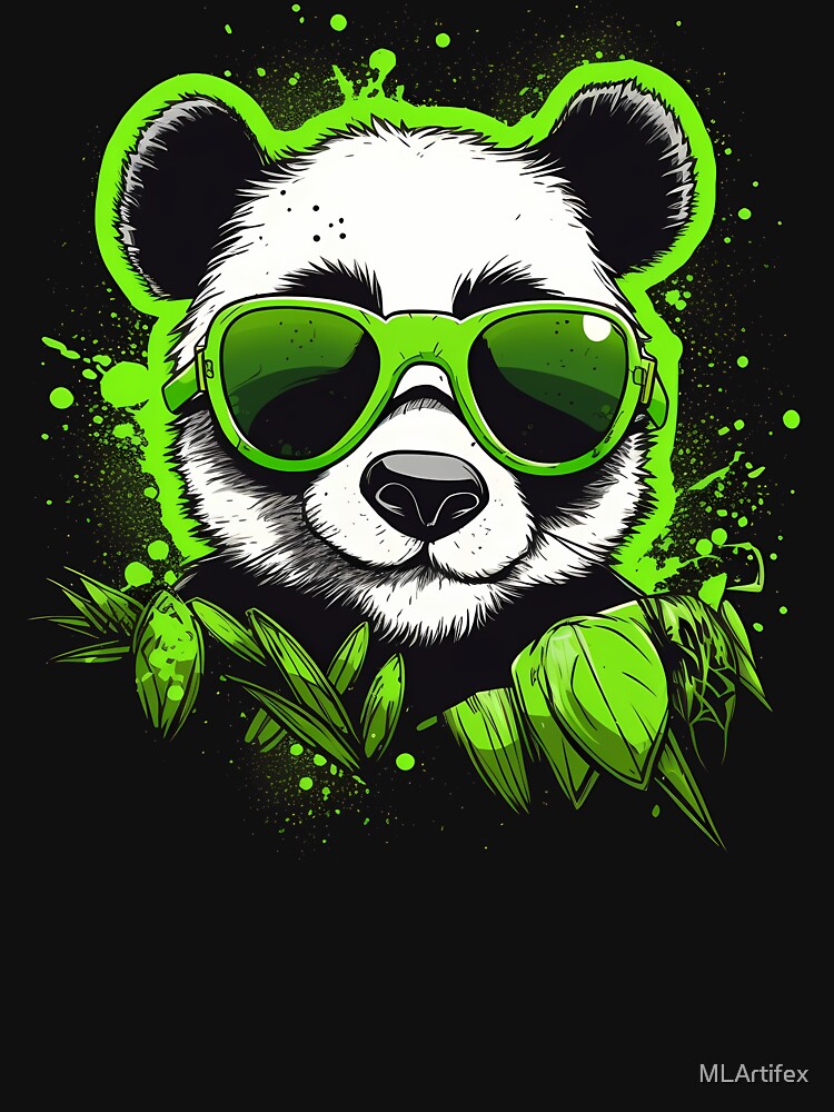 Cool Weed Panda Bear in the Green by MLArtifex