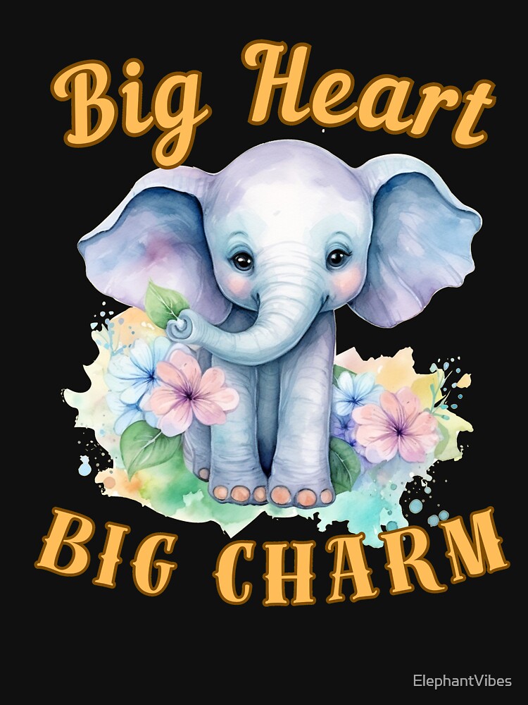 Big Heart, Big Charm. watercolor elephant by ElephantVibes