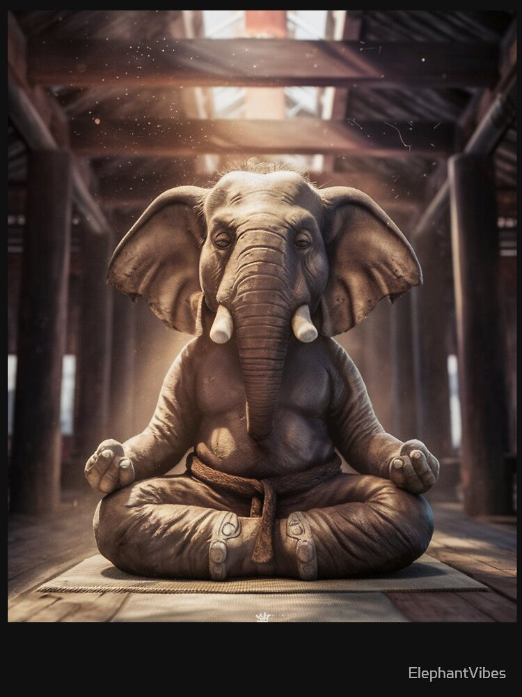Elephant Portrait. meditation in temple by ElephantVibes