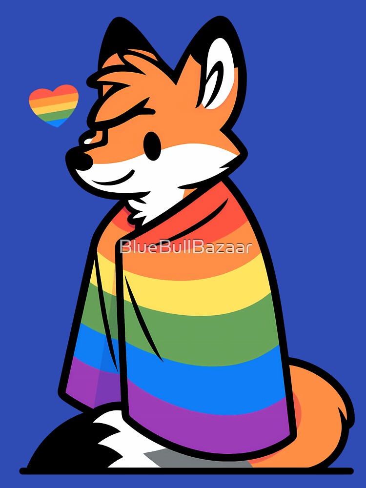 Comfy Womfy Furry Pride Fox LGBTQ Rainbow by BlueBullBazaar