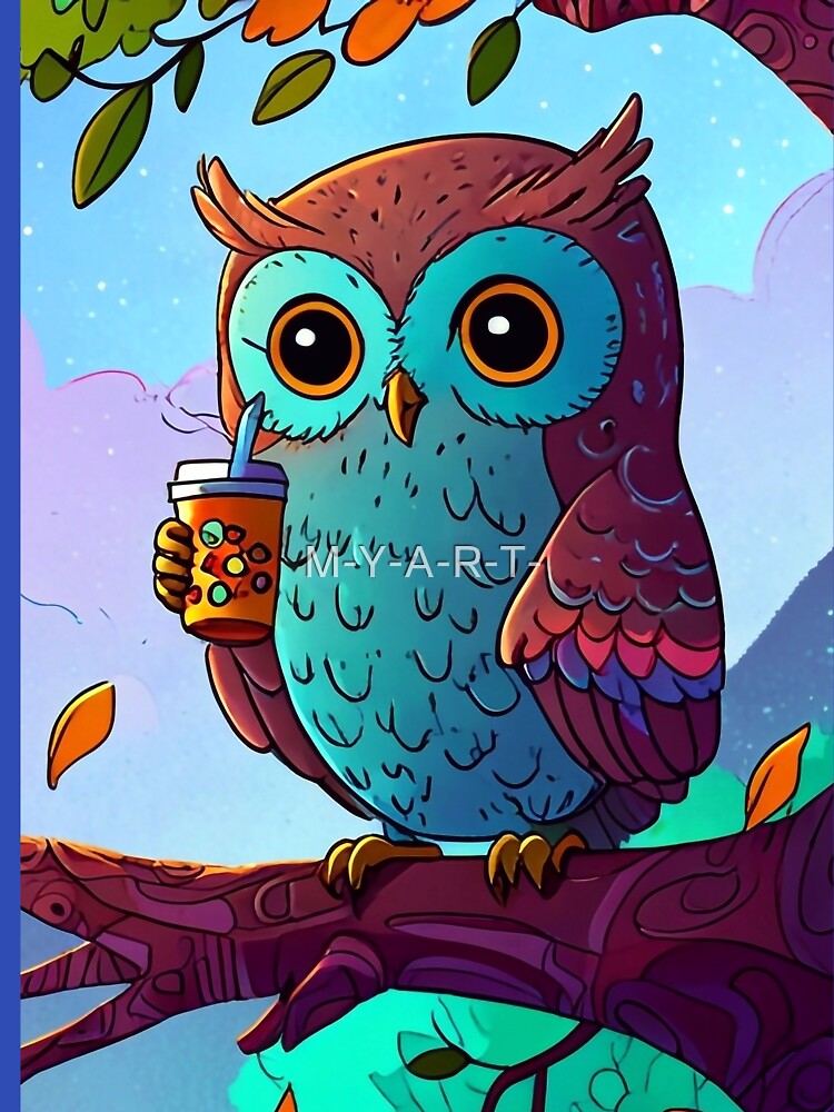 Owl on Branch by M-Y-A-R-T-