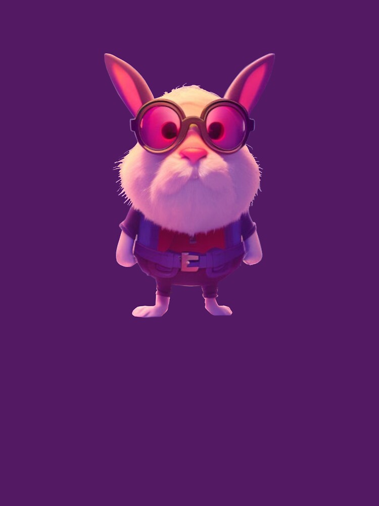 Pink superhero rabbit by Ishnu