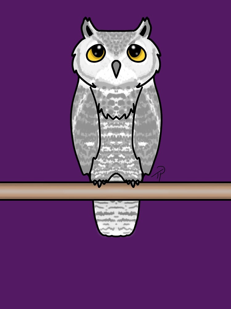 Cute White Owl Perched by lilpoltergeist