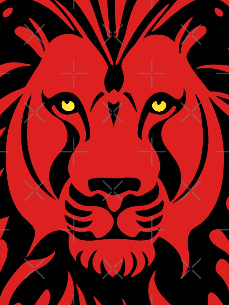 Lion's face: black outline ▩ | Red by cabana.space
