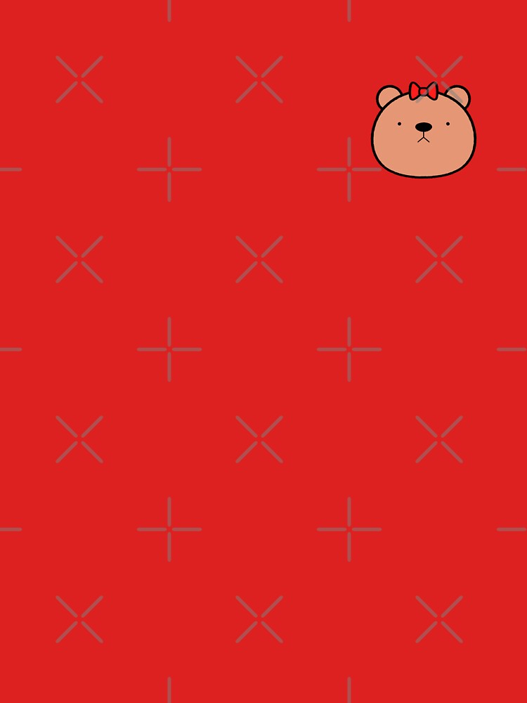 Bear Face with Red Bow by FreshPond