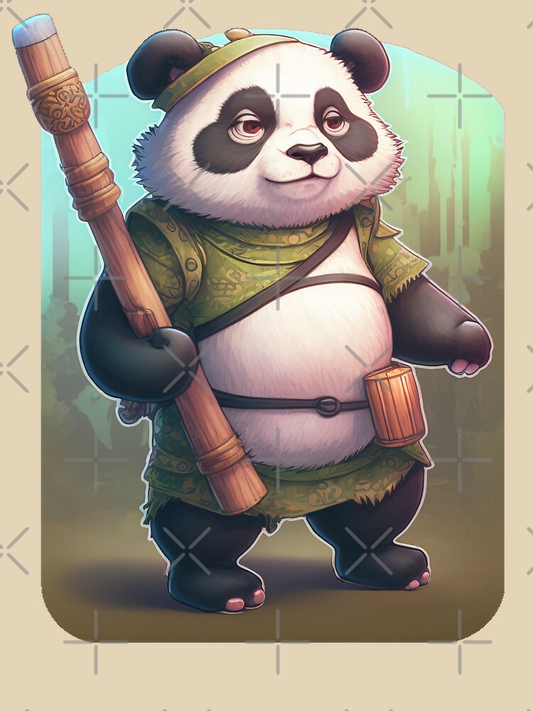 Traveling Panda with a Bamboo Stick by MorningPanda