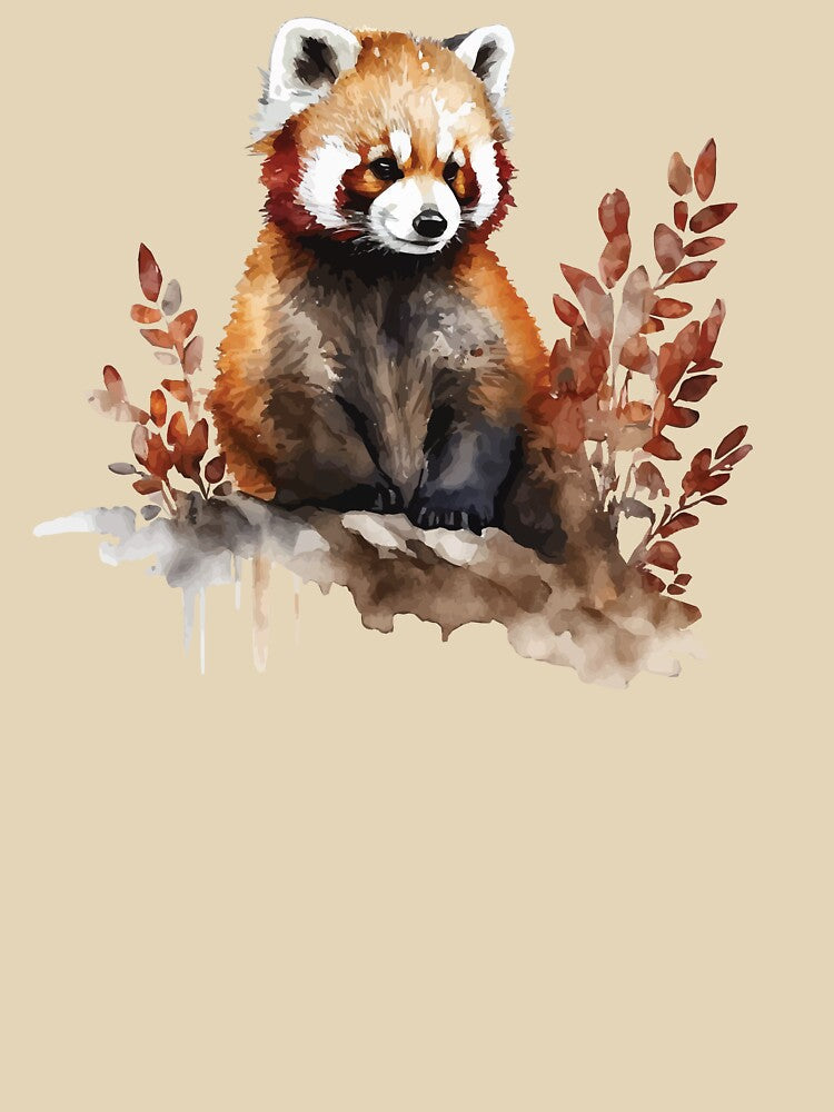 A Cute Red Panda in an Earthy Watercolor - Boho Spirit Animals by GVRDesign