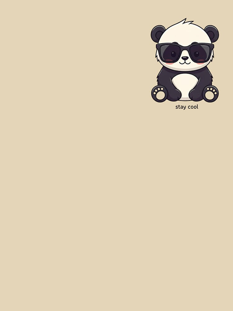 Cool Baby Panda – Kawaii Panda with Sunglasses and “Stay Cool” Text by PixelVibe782