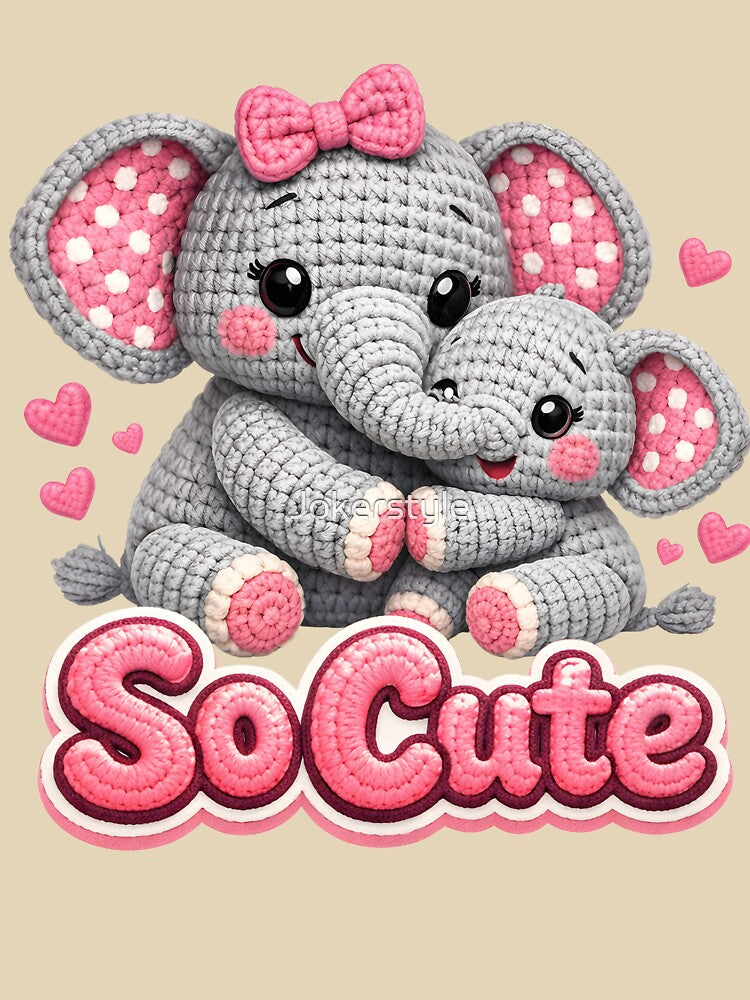 Elefant Mom Croche Amigurumi Elefant Lover Funny Crochet adorable by Jokerstyle