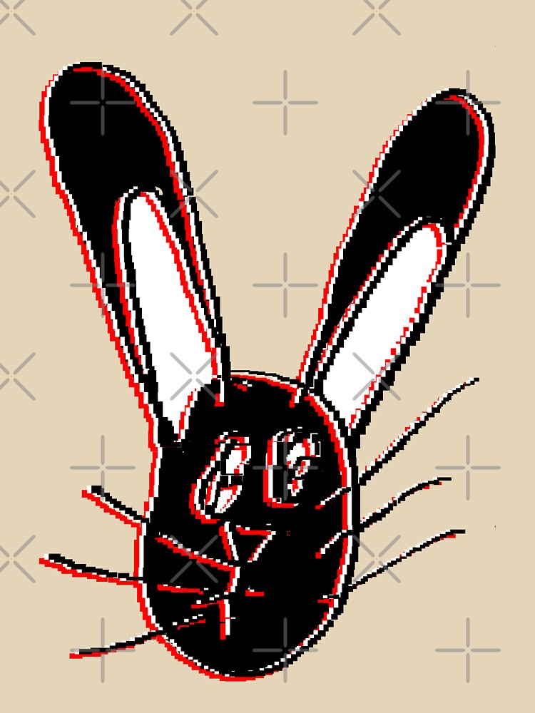 rabbit Head Hand painted childrens drawing pencil by 4rpixs