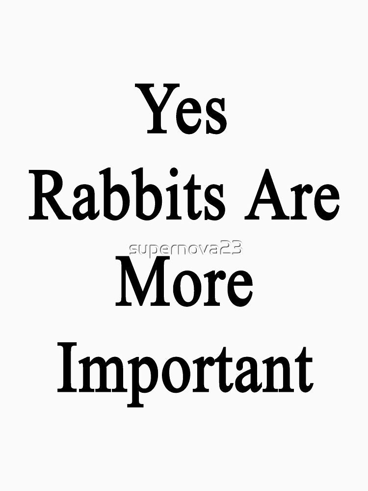Yes Rabbits Are More Important by supernova23