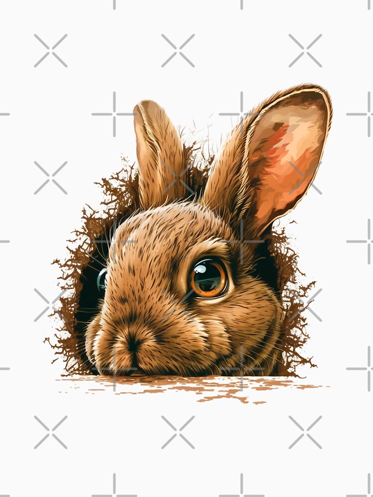 Realism Dark Brown Rabbit Head by ImaginePrintsHQ
