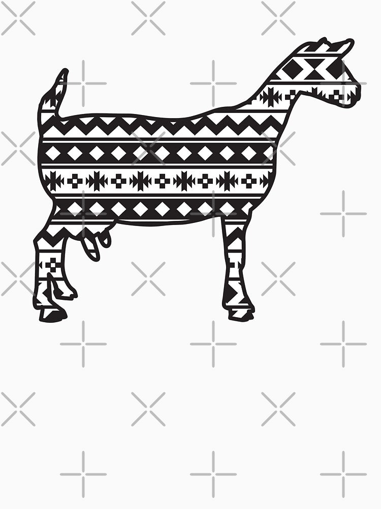 Dairy Goat with Southwest Aztec Pattern by Sam Morrison