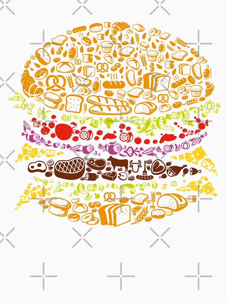 Relaxed Tee Shirt - Burger by DreamInk Studio