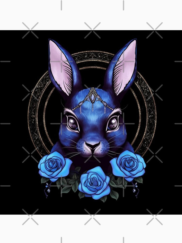 Blue Rabbit With Roses by Nocturne  Paws