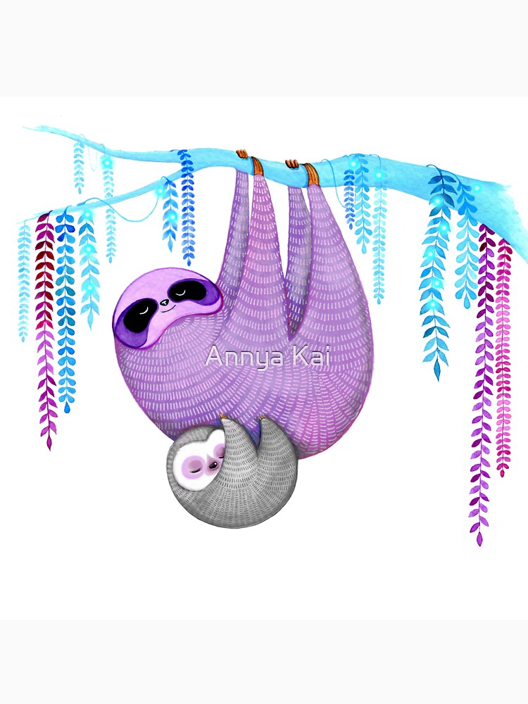 Colorful Sloths by Annya Kai