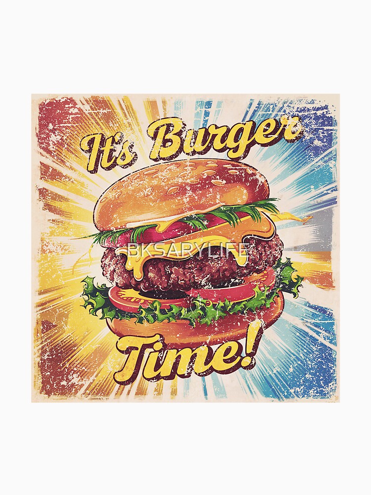 burger day art with colorful cartoon effects by BKSARYLIFE