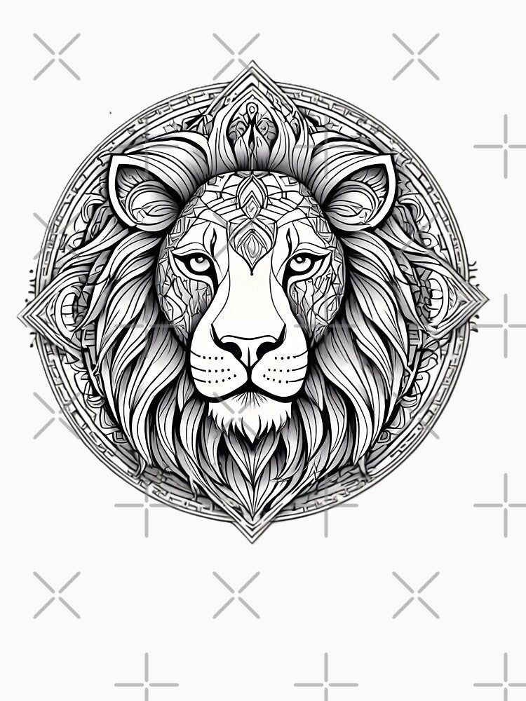 Ornamental Lion Line Art - 1 by RELAX STATION