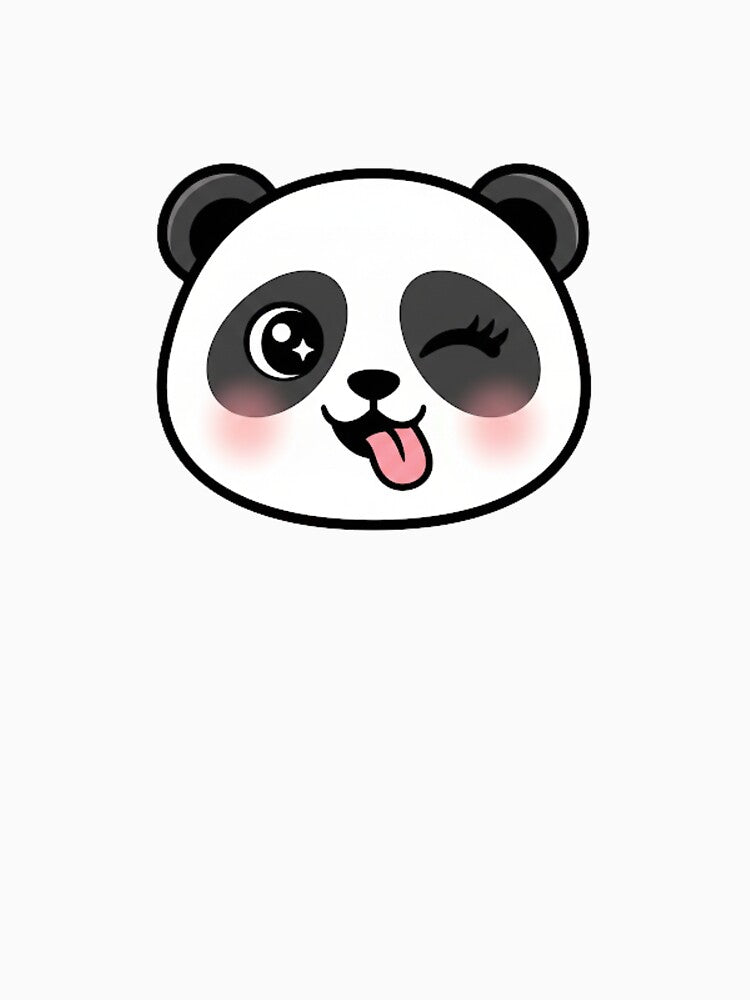 Funny Panda Emoji – Cute Playful Panda Face Cartoon by snaperos