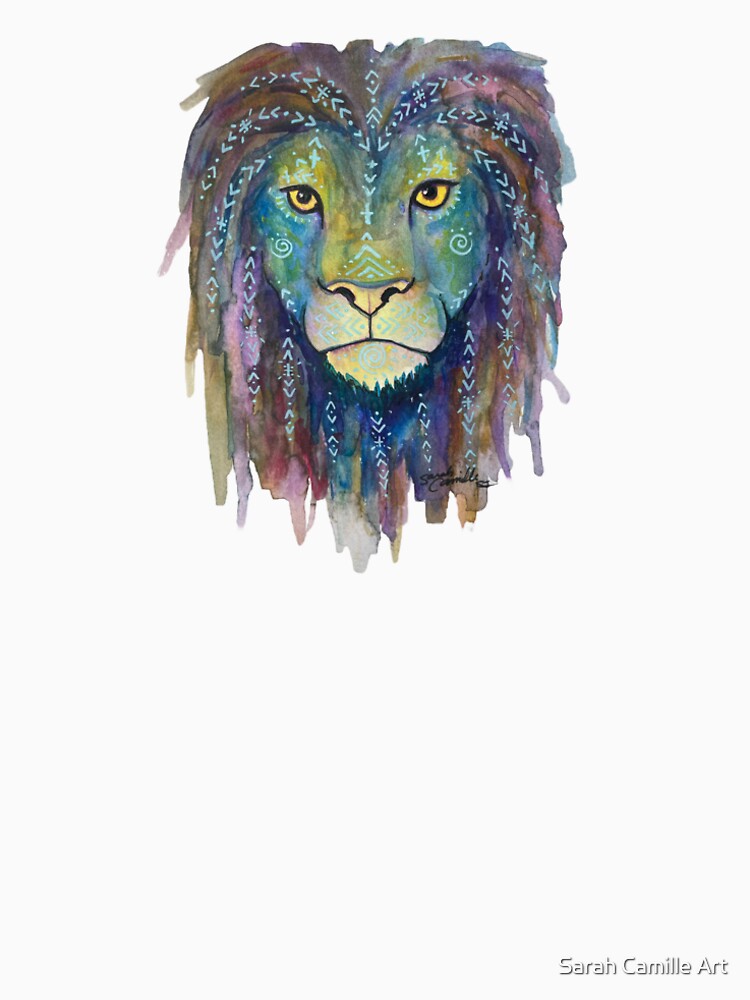Colorful Tribal Lion by Sarah Camille Art
