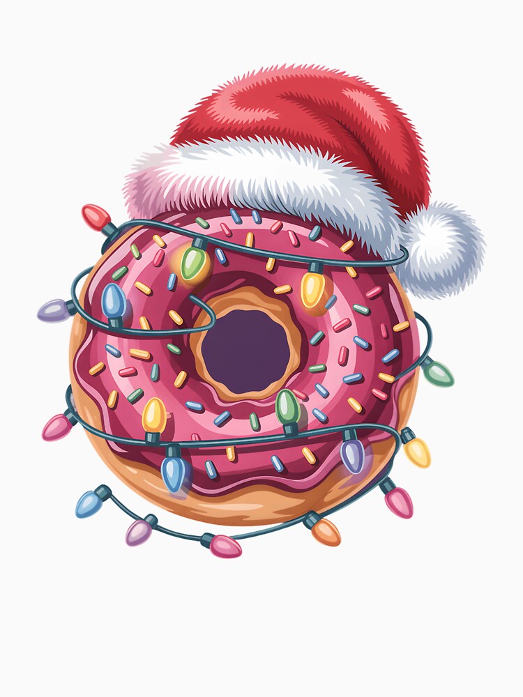 Donut Lover Christmas Lights Santa Hat Xmas Kids Women Men by clothesy7