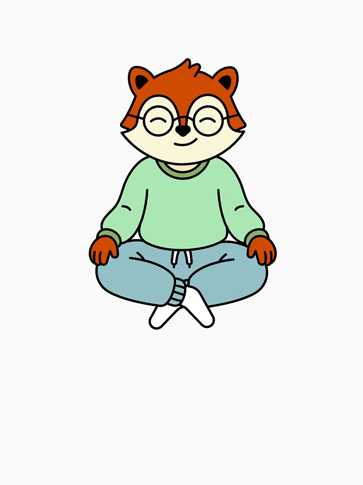 Cute Relaxed Fox Wearing Glasses in Cozy Sweatshirt – Calm Aesthetic Animal Art by GriferrStore