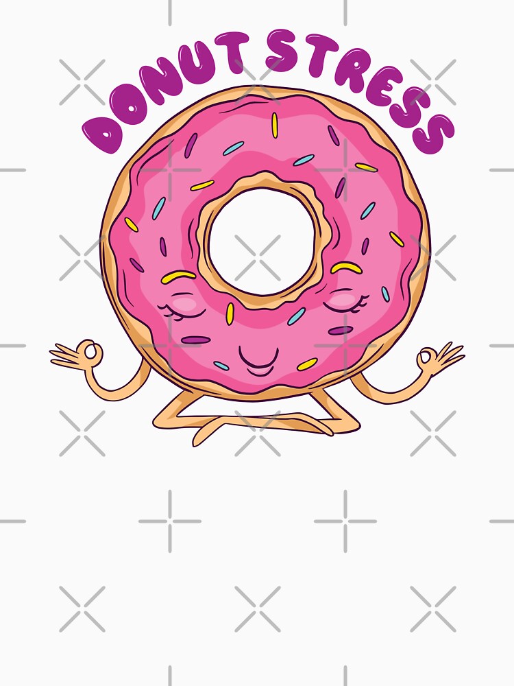 Donut Stress Pink Doughnut Yoga with Sprinkles by MadMando