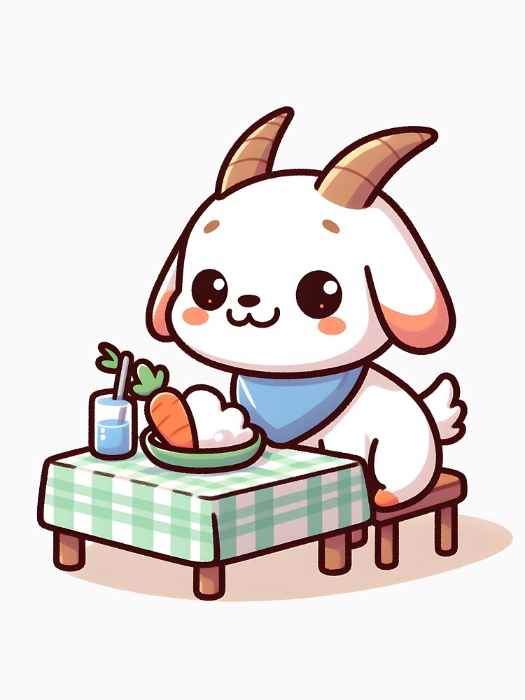 Kawaii Goat: A Bib by CanvasCutie